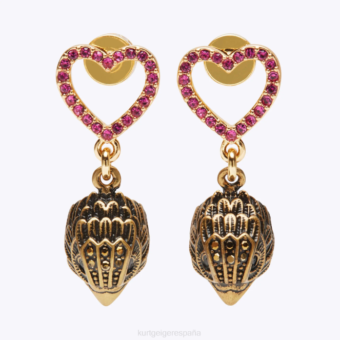 Kurt Geiger mujer Pendientes de águila del corazón de Londres 2LPR527 | accesorios combinación rosa